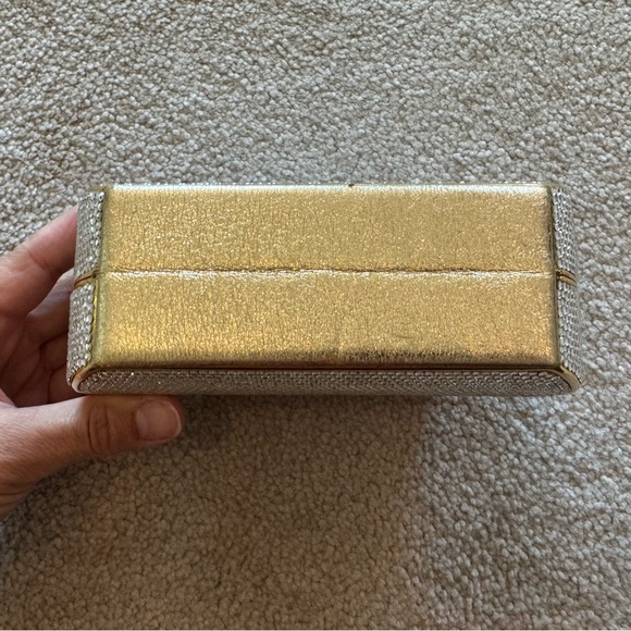 VINTAGE Judith Leiber Gold and Crystal Clutch with Mirror - Picture 7 of 13